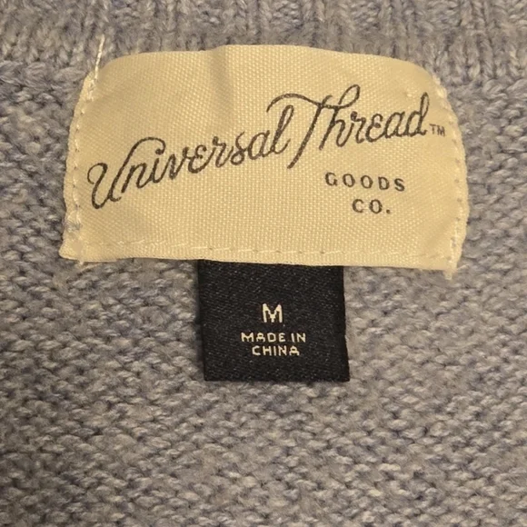 Universal Thread Blue Quarter Zip Sweater Womenâs Medium Mock Neck Pullover - Picture 3 of 7